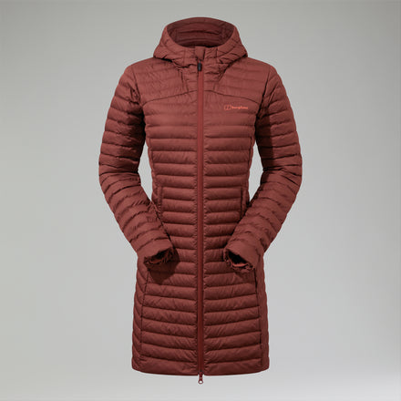 Women's Nula Micro Synthetic Insulated Long Jacket - Brown