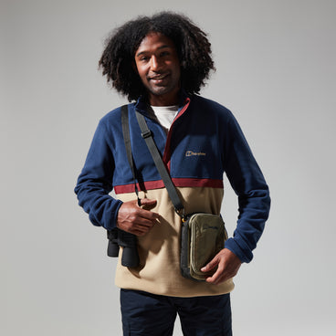 Men's Aslam Micro Half Zip Fleece - Dark Blue/Natural