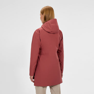 Women's Omeara Long Waterproof Jacket - Red