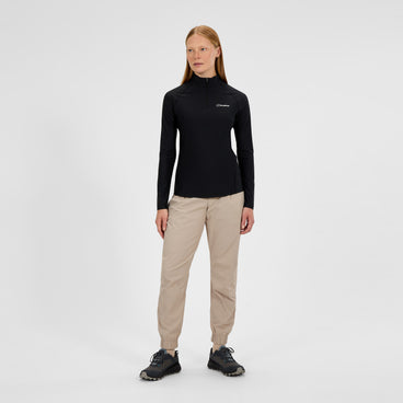 Women's 24/7 Tech Tee Long Sleeve Half Zip - Black