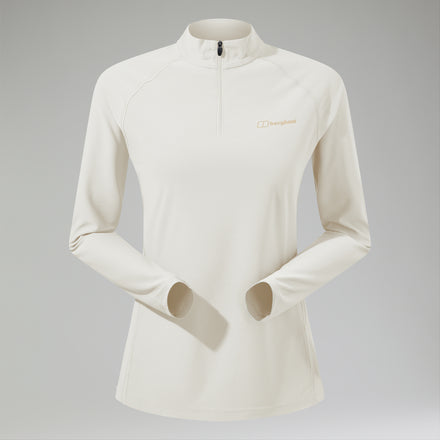 Women's 24/7 Half Zip Long Sleeve Tech Tee - Natural