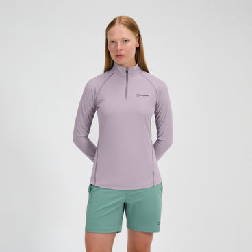 Women's 24/7 Half Zip Long Sleeve Tech Tee - Purple