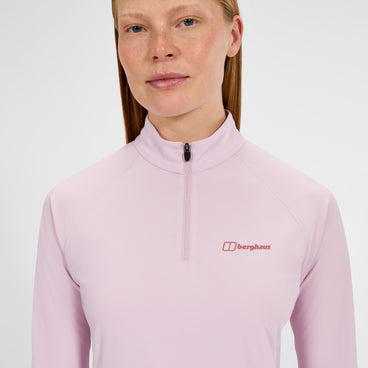 Women's 24/7 Half Zip Long Sleeve Tech Tee - Pink
