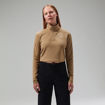 Women's URB Prism Cropped Half Zip Fleece - Turquoise