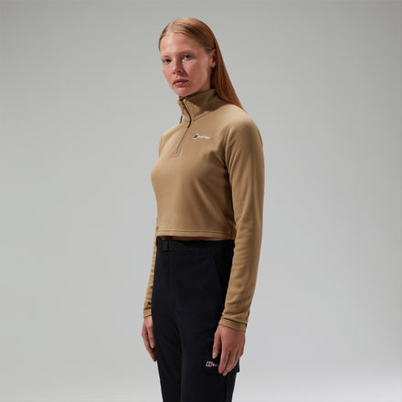 Women's URB Prism Cropped Half Zip Fleece - Turquoise