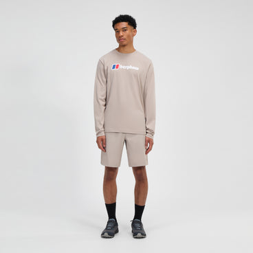 Men's Berghaus Big Logo Long Sleeve Tee - Grey