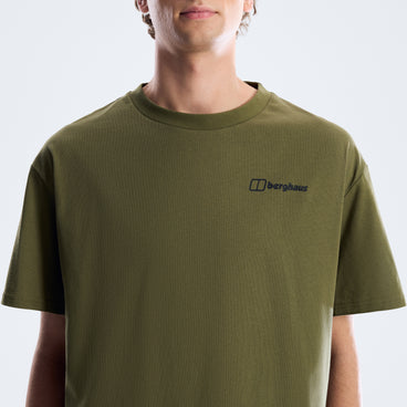 Men's Geo Mountain Tee - Dark Green