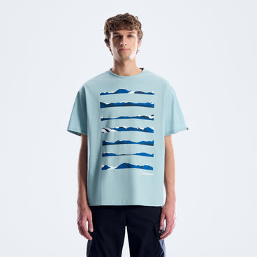 Men's Geo Landscape Tee - Light Blue